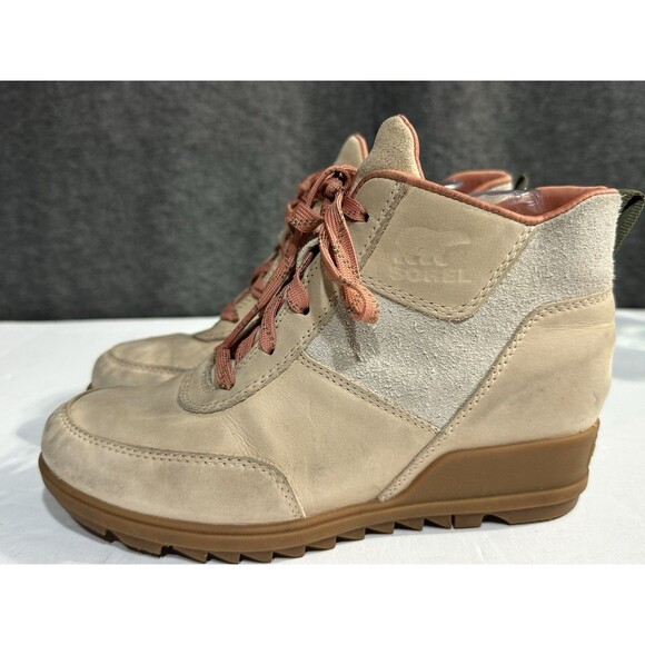 Sorel Shoes - Sorel Women's Sz US 7.5 Evie Sport Lace Bootie NL4902-260 Nova Sand Hidden Wedge
